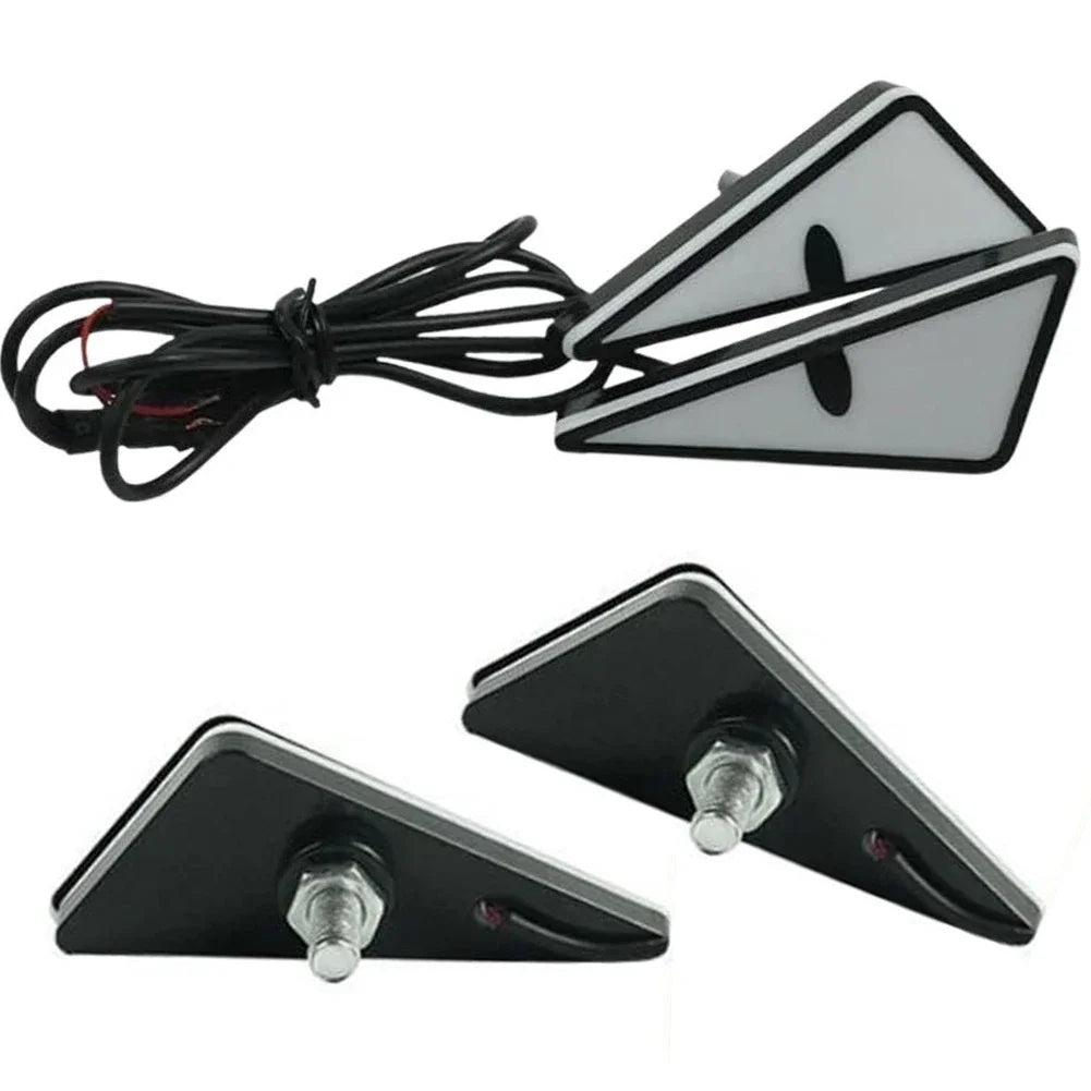 2PCS Motorbike Triangle Devil's Eye Pair Flash Light Modification Winking Eye Animation Led Display Motorbike Accessories
