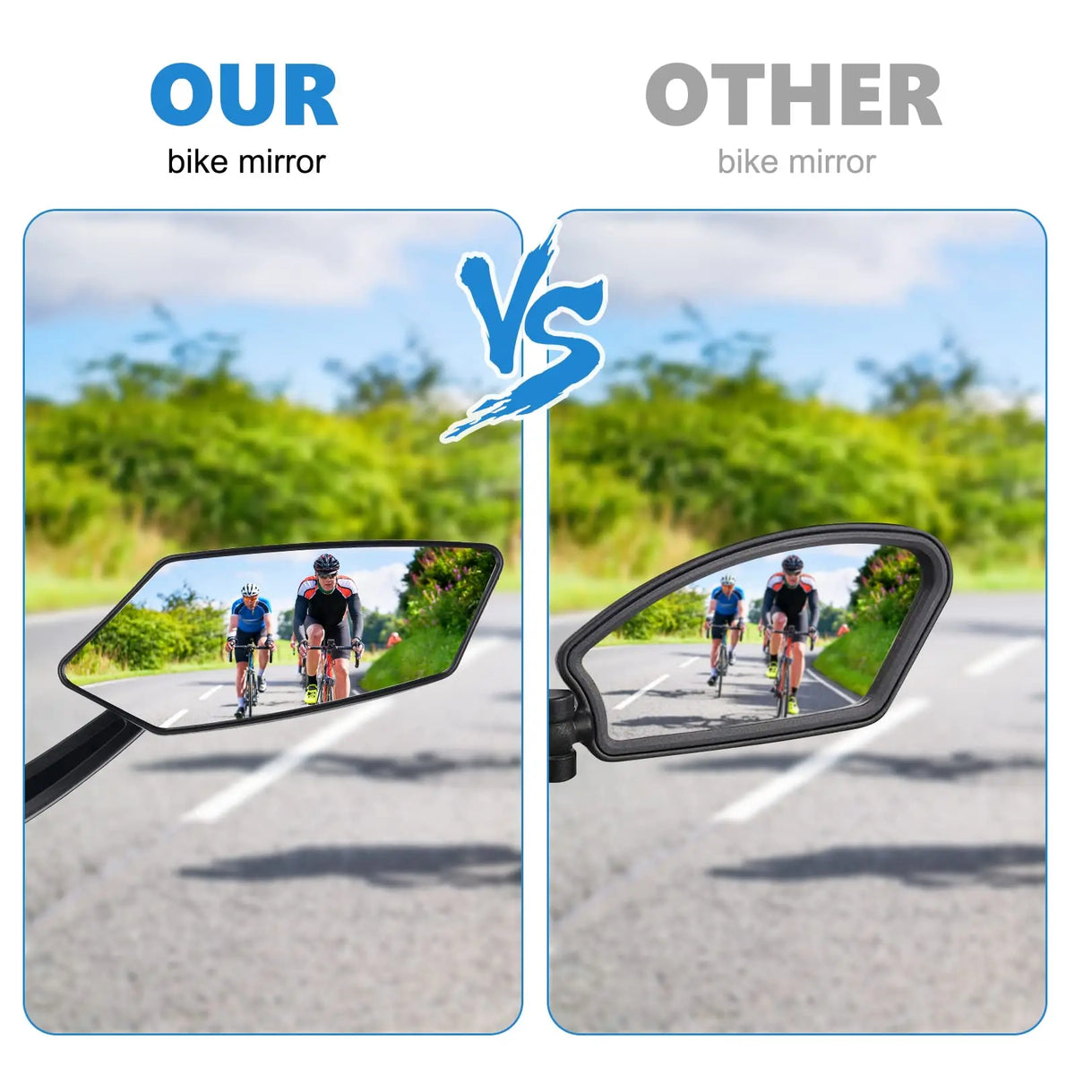 Bicicleta Retrovisor DOMEN 360 °   Girar espelho grande angular ajustável, guidão de bicicleta de estrada, espelhos retrovisores, acessórios de bicicleta