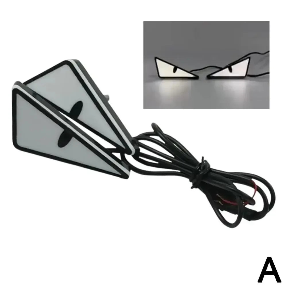 2Pcs LED Devil Eyes Light Demon Eyes Headlight Motorcycle Mini Turn Signal Flasher Tail Lamp Auto Decoration Lights Accessories