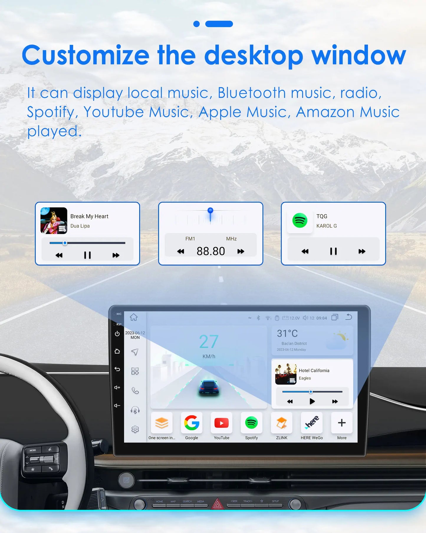 Hizpo Car Autoradio For Honda Civic Hatchback 2005 - 2011 Multimedia Player 2din Android Auto Carplay GPS Navigation 8+128G DSP