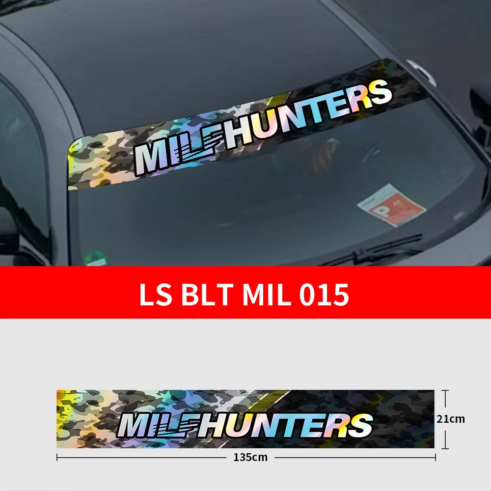 Milfunters carro decorativo à prova dwaterproof água pára-brisa dianteiro personalizado criativo adesivos carro diy moda novo estilo decalque
