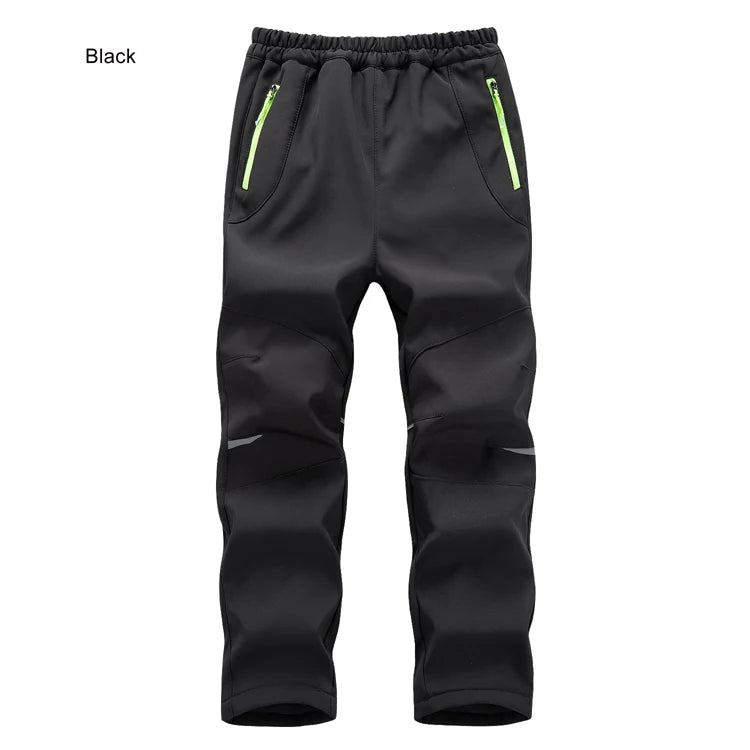 Trvlwego crianças calças trekking caminhadas ao ar livre softshell à prova de vento quente com forro lã chuva funcional esqui