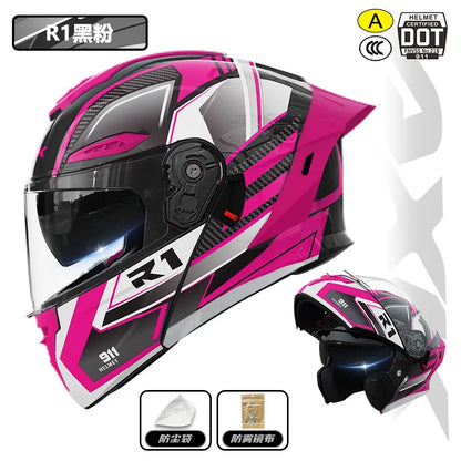 Capacete de motocicleta com certificação 3C&DOT, masculino e feminino, modular, quente para o inverno, quatro estações, capacete de segurança para scooter elétrica