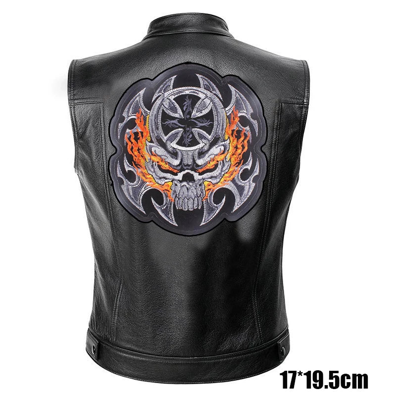 Patches Bordados Grandes para Costurar ou Termocolantes em Couro, Jeans, Roupas, DIY, Motocicleta, Biker, Punk