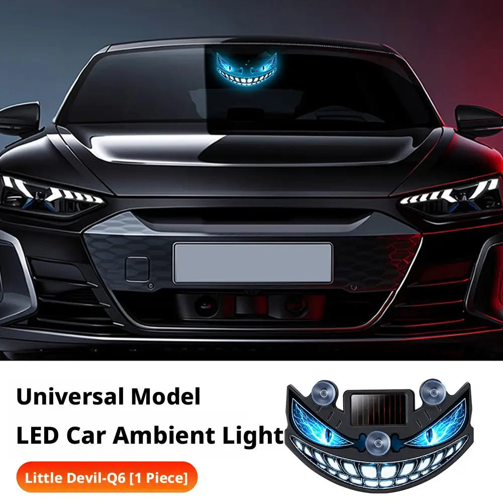 Luz de Advertência LED para Carro, Luz Solar de Olho de Demônio, Luz de Advertência Dinâmica com Efeito de Flash, Luzes de Sinalização de Segurança Universal para Veículos