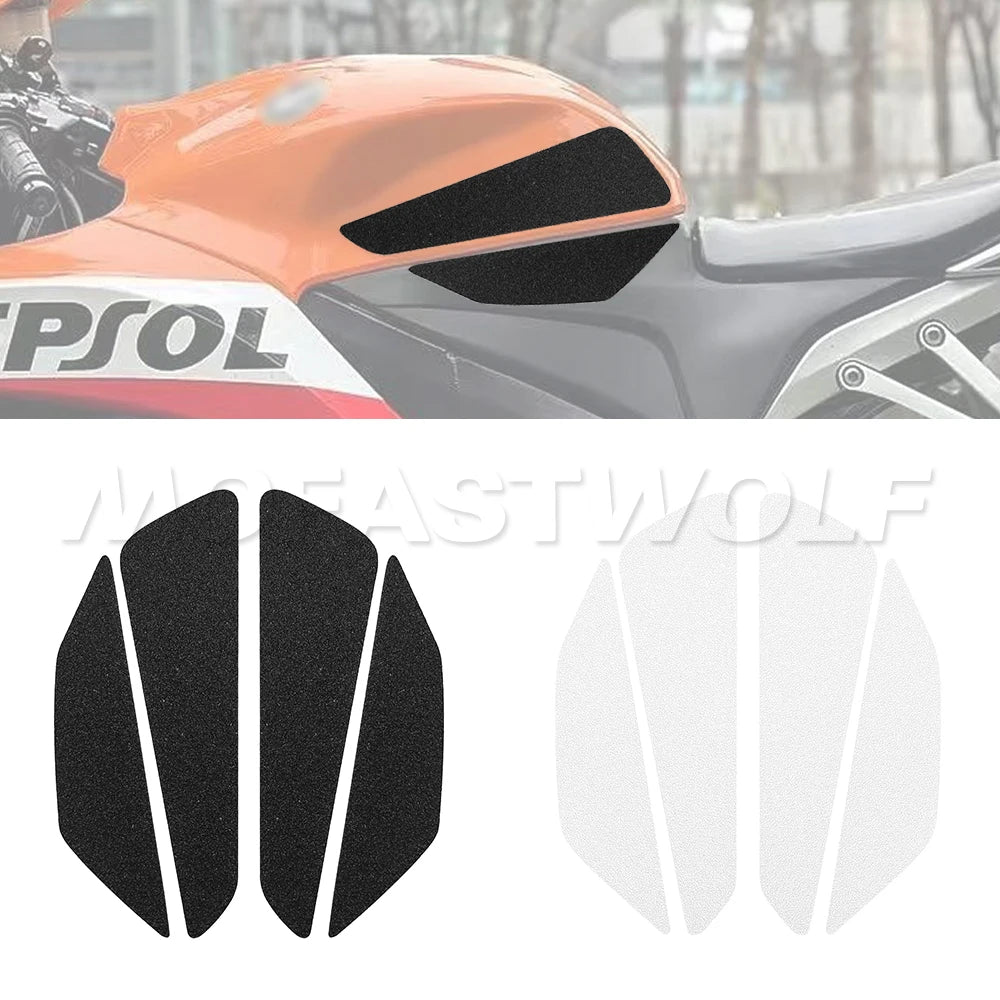 Adesivo universal fosco para tanque de combustível de motocicleta, almofada lateral de tração, protetor de joelho de gás, decalques adequados para honda, yamaha, suzuki