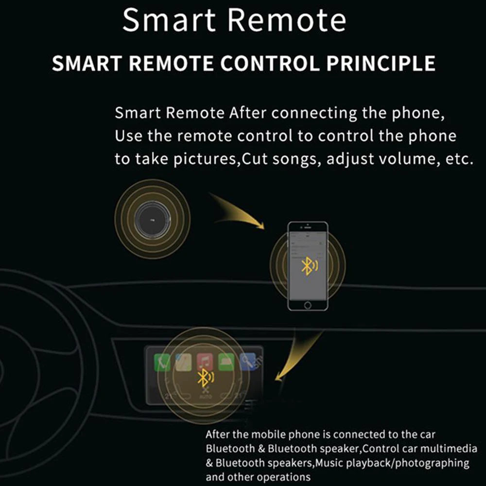 Wireless Media Bluetooth-compatible Button Remote Controller Car Motorcycle Steering Wheel MP3 Music Play For IOS Android Tablet