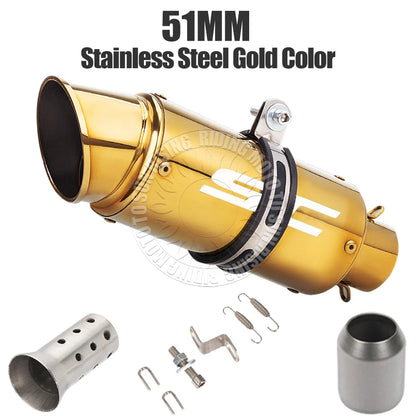 51/60/63mm inoxidável sc moto escape & db assassino para gp projeto de corrida silenciador tubo cauda atualização modificado