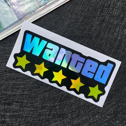 Adesivo de Vinil Impermeável para Motocicleta WANTED - Decoração Adaptável para Moto, Carroceria e Capacete