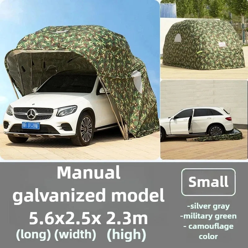 Carport Dobrável Automático Personalizado de Qualquer Tamanho, Abrigo Impermeável para Carros, Garagem Móvel, Abrigo Externo para Estacionamento, Tecido Oxford Durável