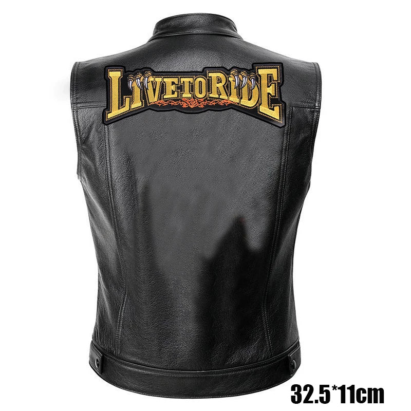 Patches Bordados Grandes para Costurar ou Termocolantes em Couro, Jeans, Roupas, DIY, Motocicleta, Biker, Punk