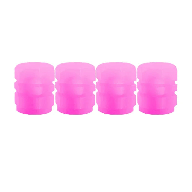 Tampas de válvula luminosas fluorescentes noturnas, tampas de válvula de pneu de carro, motocicleta, bicicleta, decoração brilhante, bicos de roda, tampa de pneu, acessórios de carro