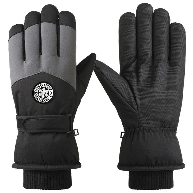 Inverno unisex snowboard luvas de esqui couro do plutônio antiderrapante tela sensível ao toque à prova dwaterproof água da motocicleta ciclismo velo quente luvas de neve feminino