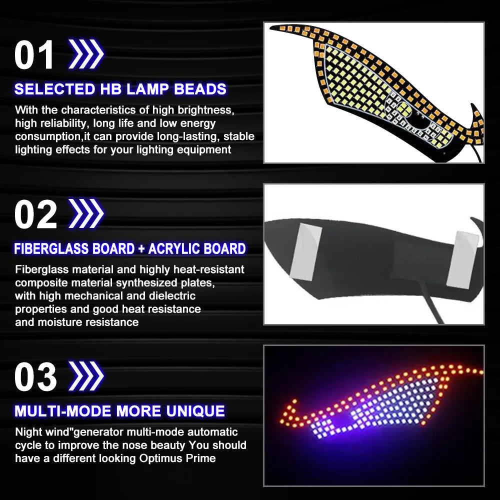 Car LED Devil Eyes Light Decorative Lights USB Warning Lights Dynamic Demon Eye Lights Atmosphere Light Auto Accessories
