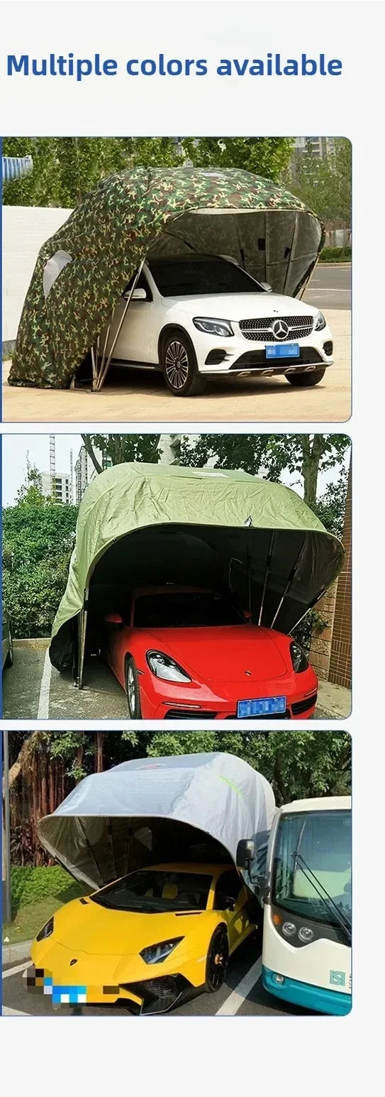 Carport Dobrável Automático Personalizado de Qualquer Tamanho, Abrigo Impermeável para Carros, Garagem Móvel, Abrigo Externo para Estacionamento, Tecido Oxford Durável