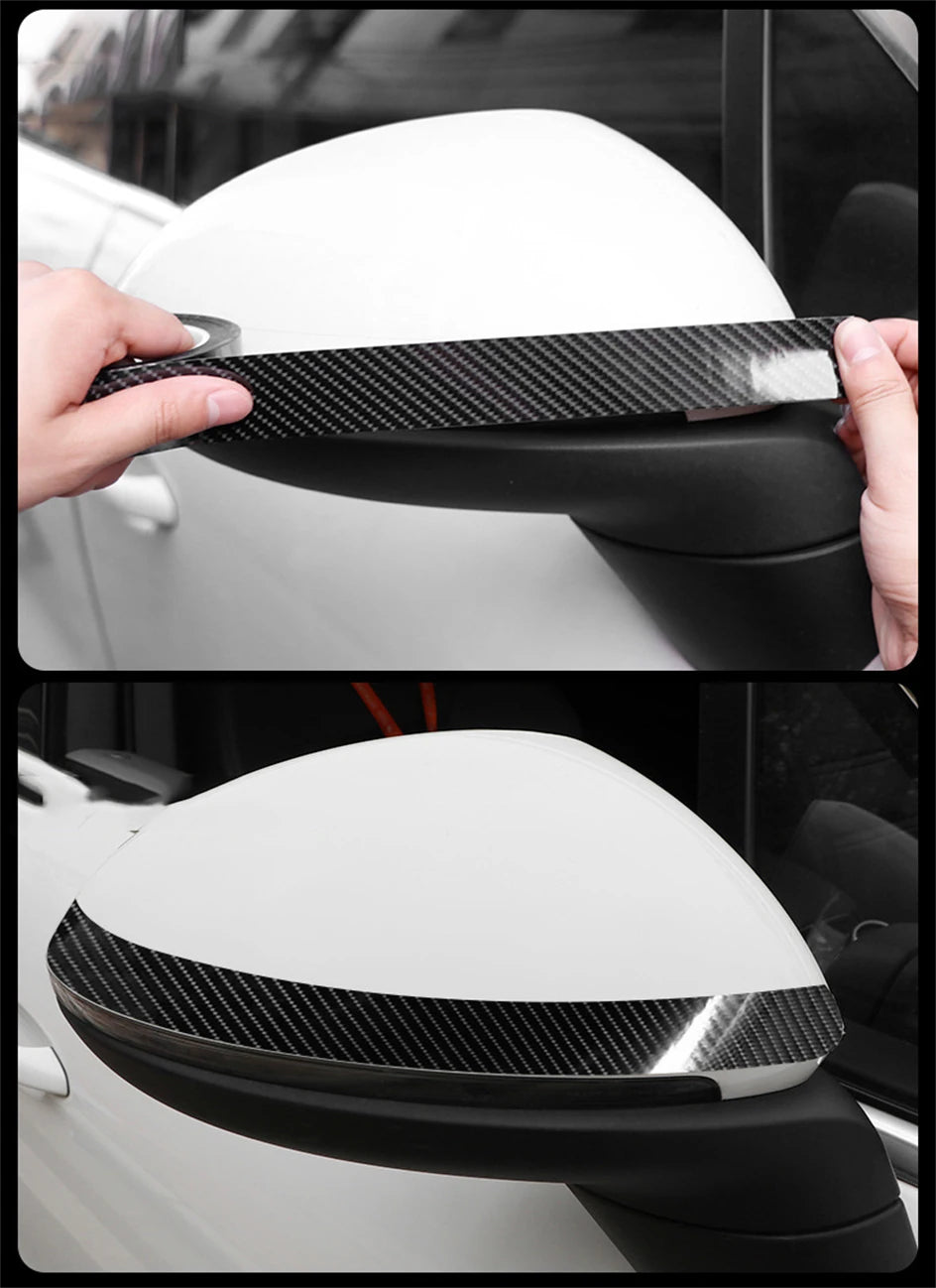 3d nano fita de fibra de carbono do carro preto porta borda guardas espelho lateral anti-risco tira de colisão à prova dwaterproof água protetor filme fita