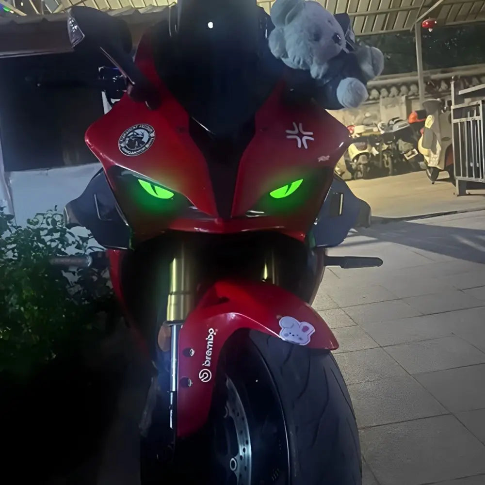 2 Adesivos Fluorescentes 3D Olho do Diabo para Motocicleta, Adesivos de Segurança que Refletem a Luz, Adesivos Decorativos Luminosos 3D Estereoscópicos