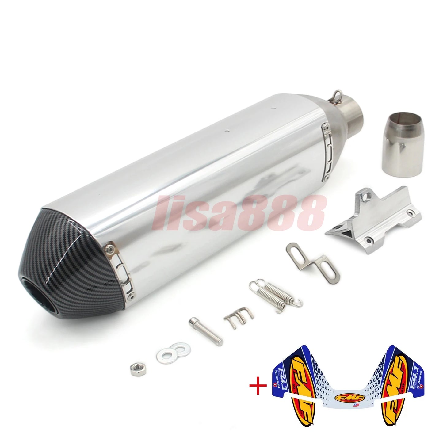 51mm comprimento universal 470mm entrada da motocicleta fmf 4t silenciador de escape tubo fuga moto com db assassino escapa para moto