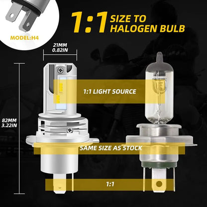 H4 led lâmpadas de farol da motocicleta hi lo feixe moto luzes para yamaha kawasaki suzuki h4 lâmpada led com canbus farol da motocicleta
