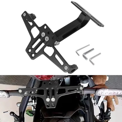 Suporte para placa de matrícula traseira de motocicleta, feito de liga de alumínio, acessório universal para motocicletas, peças para modificação de motocicletas.