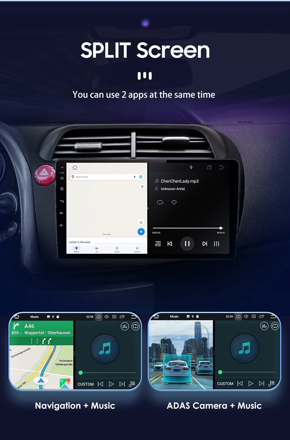 Hizpo Car Autoradio For Honda Civic Hatchback 2005 - 2011 Multimedia Player 2din Android Auto Carplay GPS Navigation 8+128G DSP