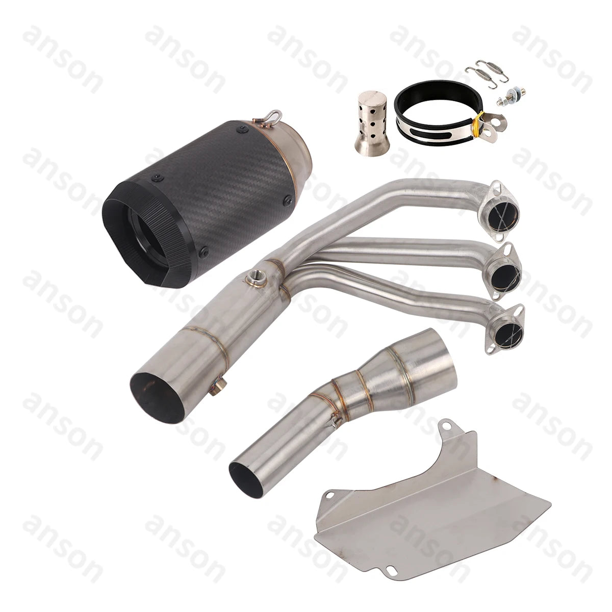 Sistema de Escape Completo com Coletor para CF-Moto 675SR-R 675NK 675SS 2024, Tubo de Ligação Frontal com Silenciador e Sensores