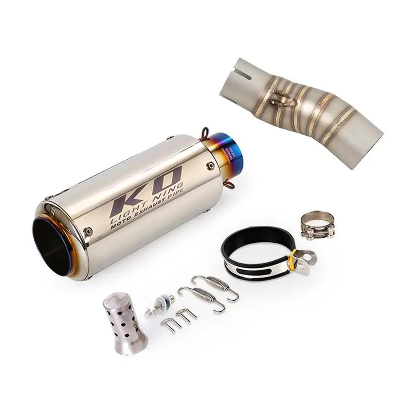 Tubo de escape para motocicleta CFMOTO, aço inoxidável, deslizamento, DB Killer removível, Escape Mid Link, DB Killer, 51mm, 2022 a 2024