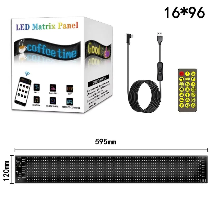 Programmable LED Matrix Pixel DC 5V RGB LED Car Sign Animation Panel DIY Bluetooth App Control LED Panel Flexible Display Light