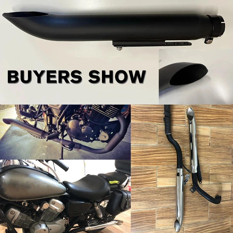Silenciador de escapamento universal para motocicleta, retrô, vintage, clássico, galvanoplastia, escape moto para cg125 sr400 cb500 vt500 cm300 500 cafe
