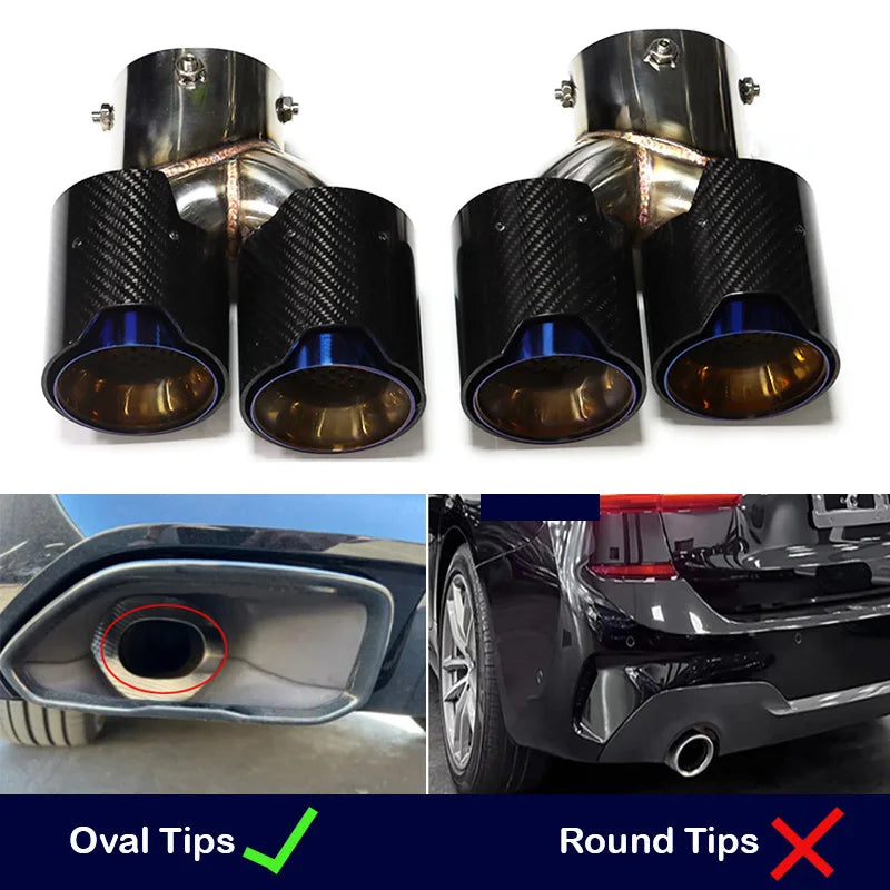 Ponta de escape de fibra de carbono quad para bmw g20 g21 m340i m240i g42 m440i m desempenho silenciador de escape ponta sistema de escape