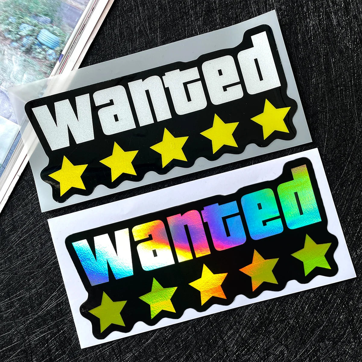 Adesivo de Vinil Impermeável para Motocicleta WANTED - Decoração Adaptável para Moto, Carroceria e Capacete