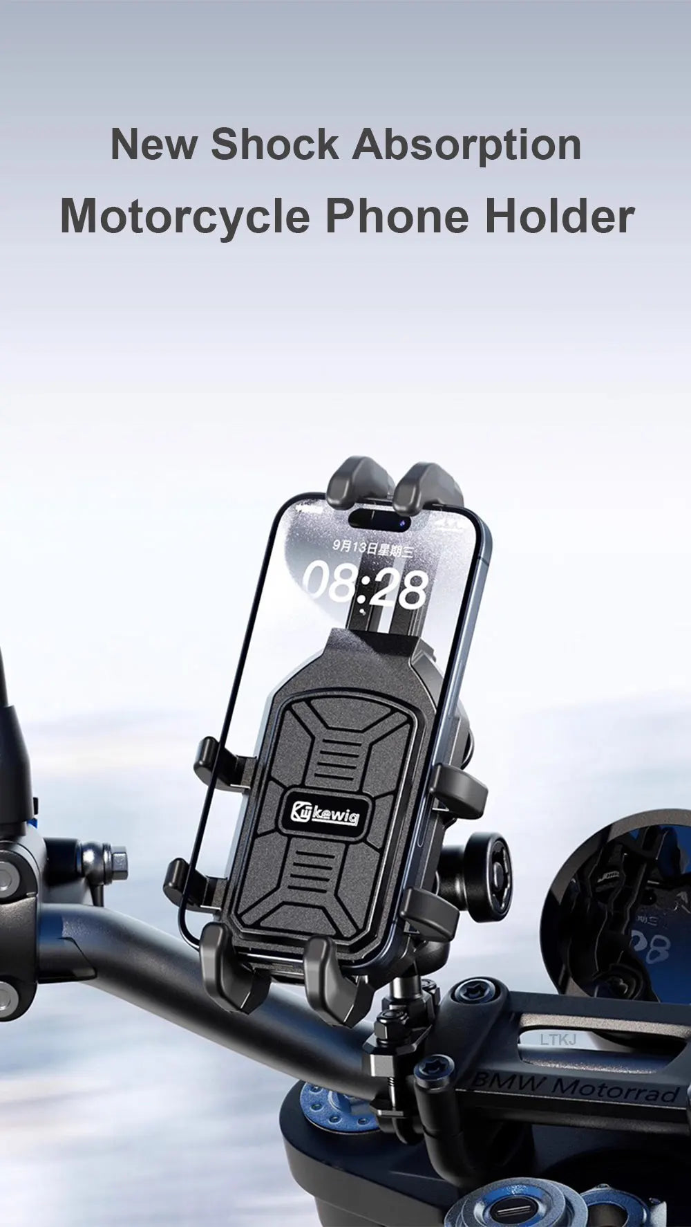 Suporte do telefone da motocicleta de alta qualidade moto e guiador da bicicleta instalar suporte do telefone móvel anti-shake motos suporte de navegação