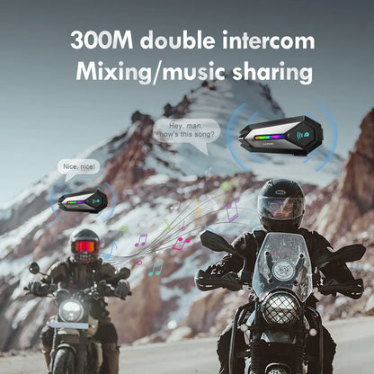 Luvin-G8 Motocicleta Capacete Bluetooth Intercom Headset, impermeável sem fio Interphone, Handsfree Chamada Headphone