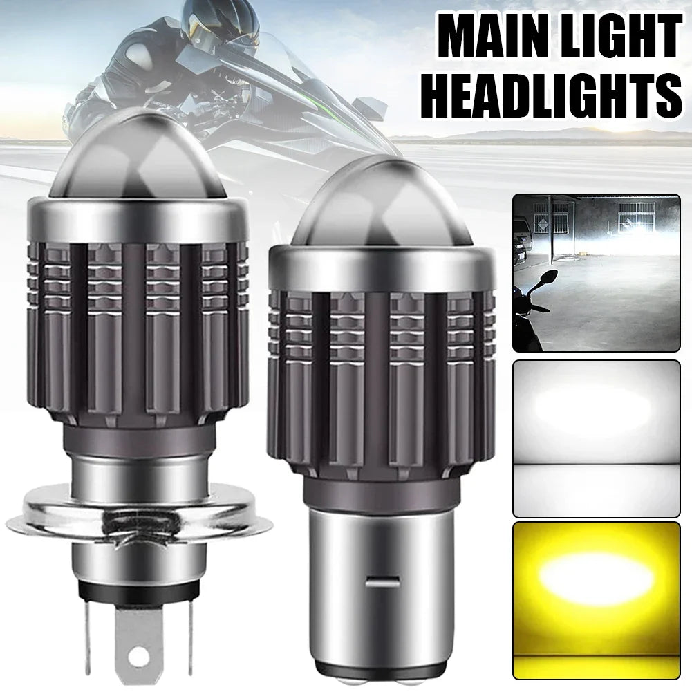 1 pçs 12v de alta qualidade h4/hs1 h6/ba20d 15w led 6 cob lâmpada do farol da motocicleta 1200lm 6000k hi/lo feixe luz branca amarela