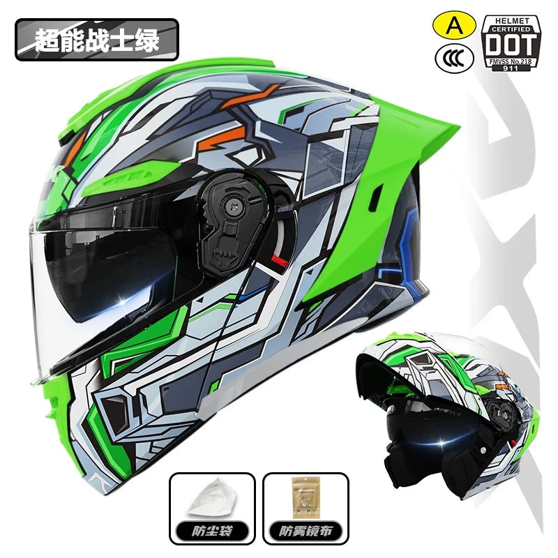 Capacete de motocicleta com certificação 3C&DOT, masculino e feminino, modular, quente para o inverno, quatro estações, capacete de segurança para scooter elétrica