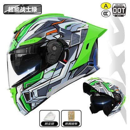 Capacete de motocicleta com certificação 3C&DOT, masculino e feminino, modular, quente para o inverno, quatro estações, capacete de segurança para scooter elétrica