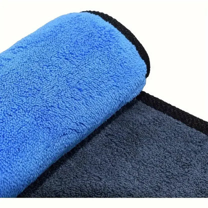 Toalha de microfibra para lavagem de carro, 1-4 peças, macia, secagem rápida, espelhos, limpeza, panos de limpeza de camada dupla para casa, 500gsm