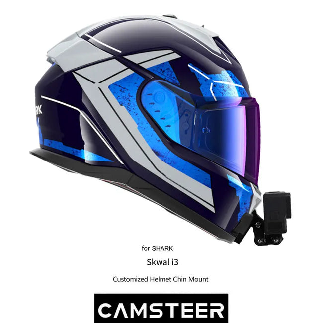 Para tubarão d skwal i3 personalizado capacete da motocicleta queixo montagem para gopro12 11 10 insta360x4 x3 ace pro dji ação 5pro 4 3 câmera