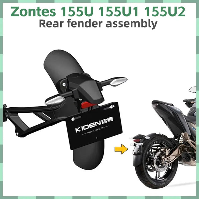 Modificado Fender Mudguard traseiro para motocicleta, Mudflap Guard Cover, Acessórios da motocicleta, Zontes 155U 155U1 155U2