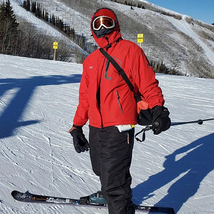 Conjunto de Esqui e Snowboard Masculino de Inverno: Jaqueta e Calça de Fleece Grossas, Quentes, Impermeáveis e à Prova de Vento