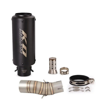 Tubo de escape para motocicleta CFMOTO, aço inoxidável, deslizamento, DB Killer removível, Escape Mid Link, DB Killer, 51mm, 2022 a 2024