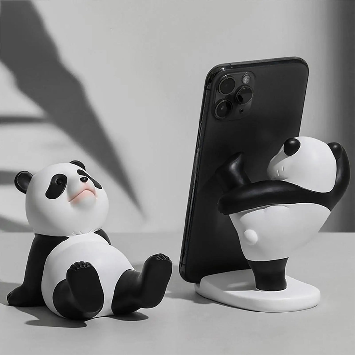 Suporte de Celular Universal Criativo em Forma de Panda para Decoração de Mesa de Escritório em Casa