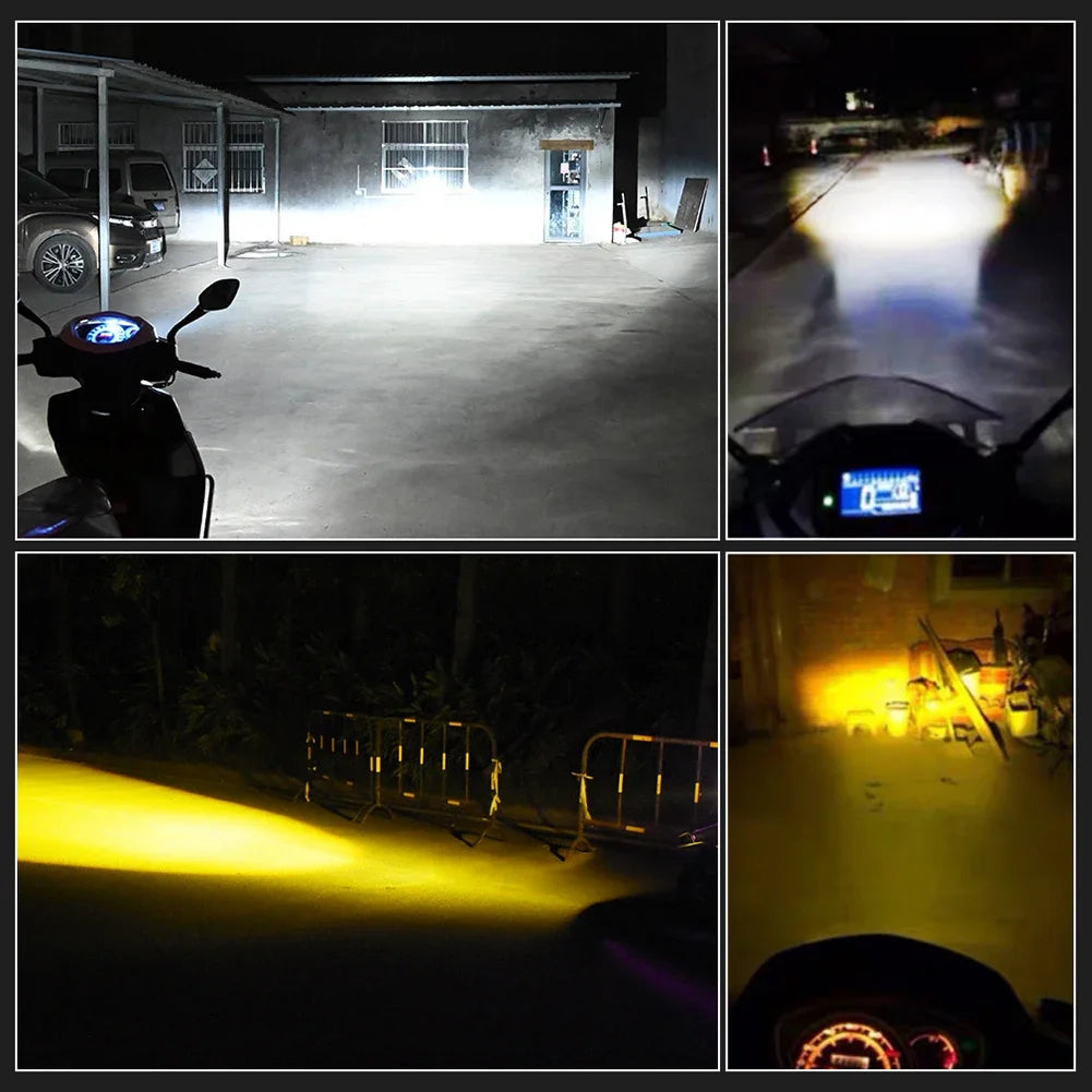 1 pçs 12v de alta qualidade h4/hs1 h6/ba20d 15w led 6 cob lâmpada do farol da motocicleta 1200lm 6000k hi/lo feixe luz branca amarela