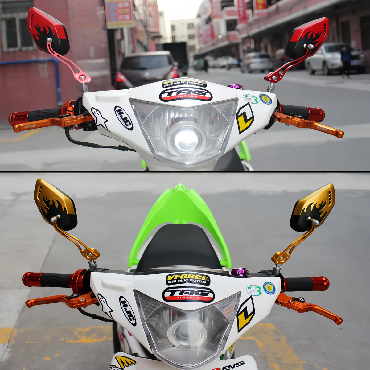 2 Peças de Espelhos Retrovisores Universais para Motocicletas 8mm 10mm para Honda, Suzuki, Yamaha, Acessórios de Modificação para Veículos Elétricos e Scooters