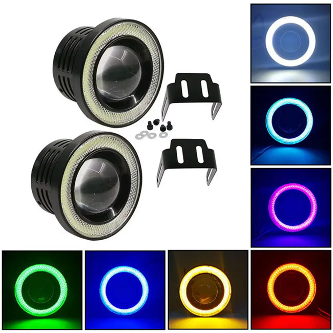 3 Polegada carro anjo olhos nevoeiro lâmpada drl led 12v faróis halo anjo olhos anéis faróis diurno luz do dia sinal de volta