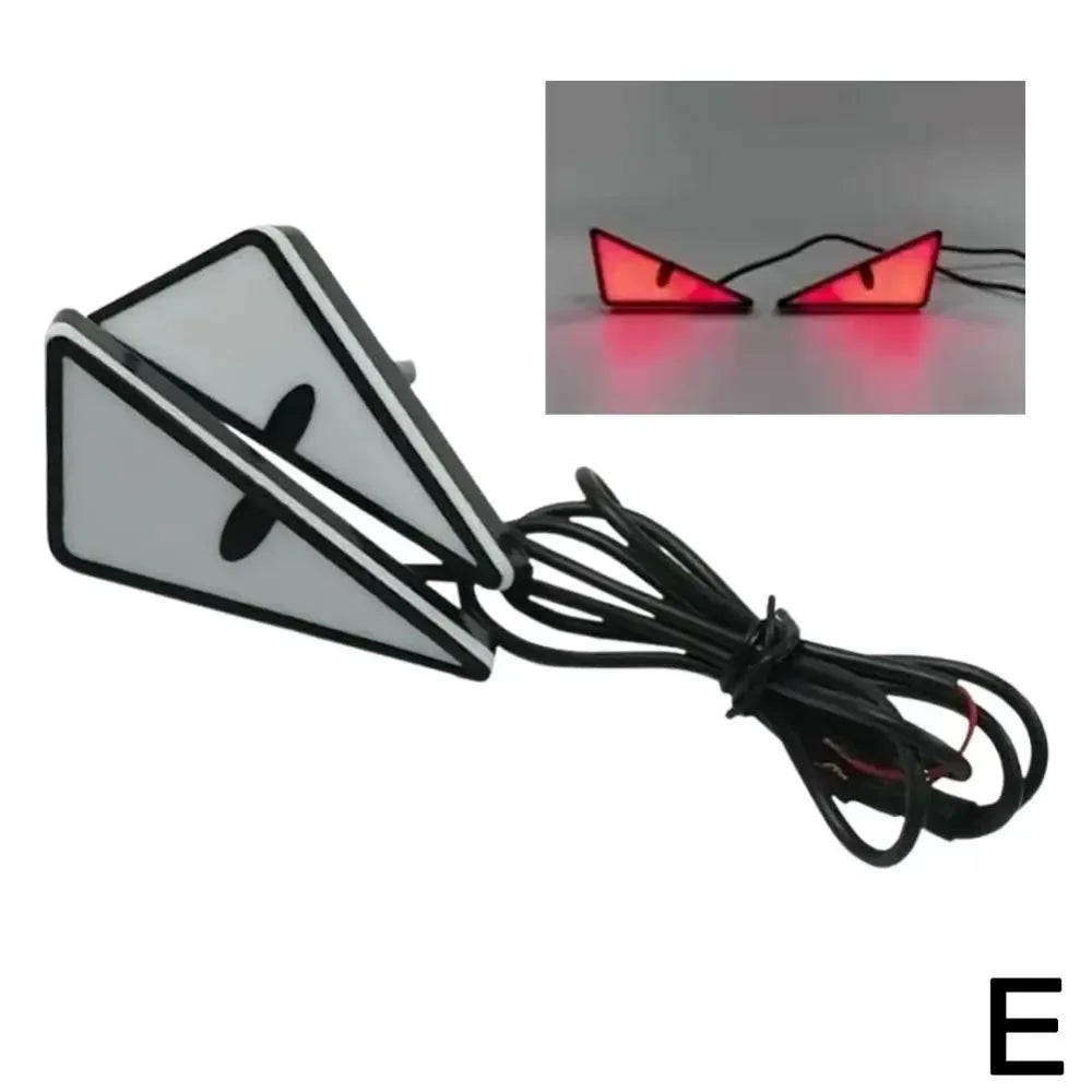 2Pcs LED Devil Eyes Light Demon Eyes Headlight Motorcycle Mini Turn Signal Flasher Tail Lamp Auto Decoration Lights Accessories