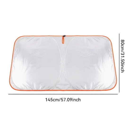 Protetor solar para o para-brisa dianteiro do carro, design de armazenamento conveniente, capota protetora solar para carro sem necessidade de perfuração, ajuste perfeito de ponta a ponta, equipado com wi-fi.