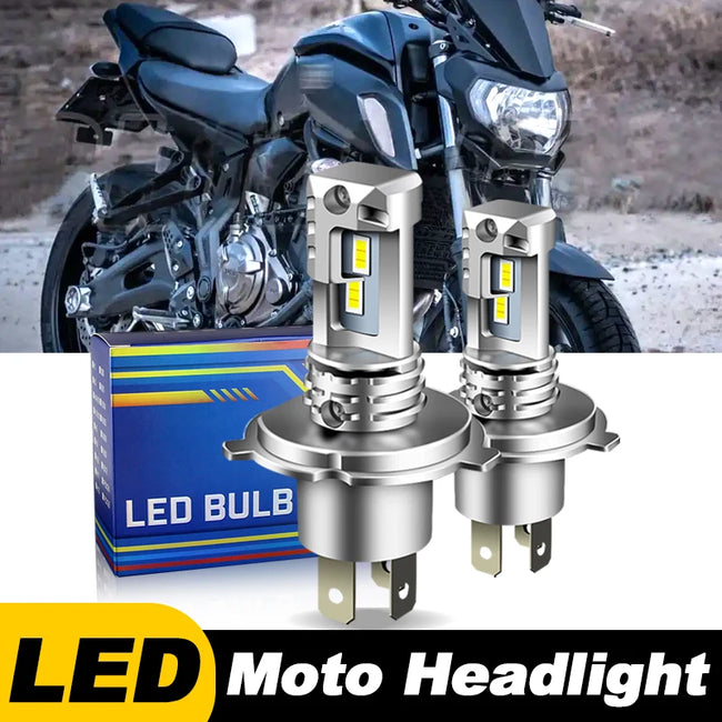 1 peça/2 peças faróis de motocicleta para yamaha mt07 mt03 mt09 branco super brilhante 12000lm h4 9003 hs1 lâmpadas de farol canbus