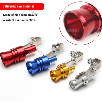 Apito de escape turbo universal, 5 cores, simulador de som de escape modificado, tubo de escape de motocicleta, peças de gerador de som