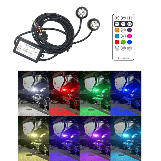 2/4x fio rgb controle remoto led luz estroboscópica para carro auto motocicleta drone scooter anti-colisão lâmpada de advertência indicador flash